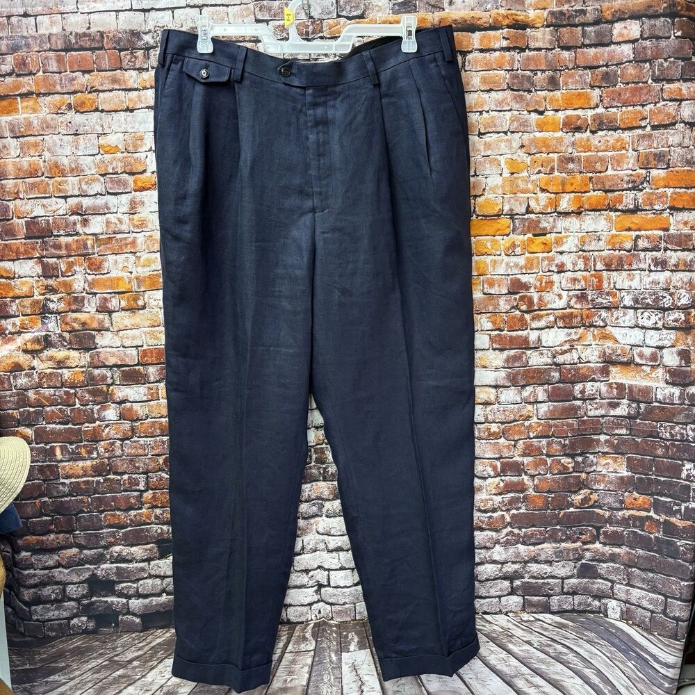 J Crew Ludlow Slim Fit Unstructured Suit Pant Mens 38x32 Blue Wool Herringbone